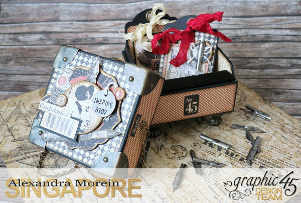 Communique Chain Box Tutorial by Alexandra Morein Product by Graphic 45 Photo 2