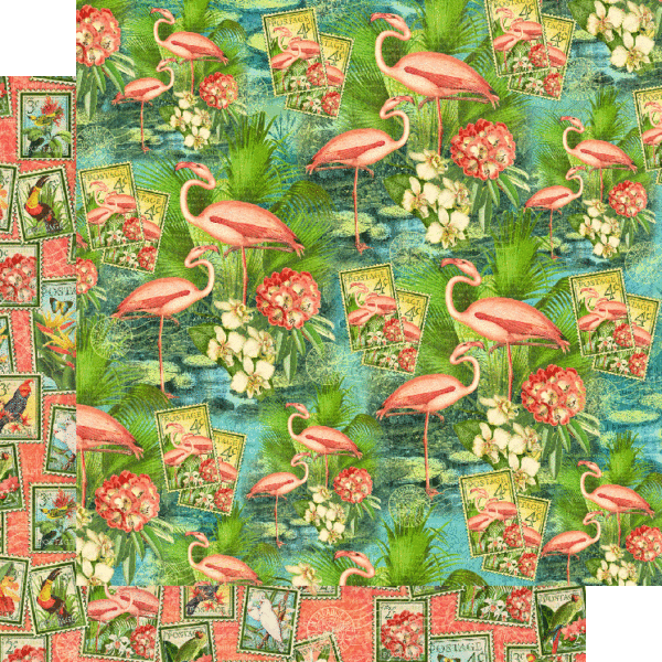 Flamingo Lagoon 12x12 Paper (25 each)