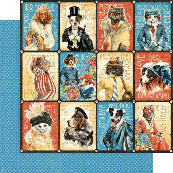 perfect, well groomed, dogs, cats, cut a parts, playing cards, graphic 45