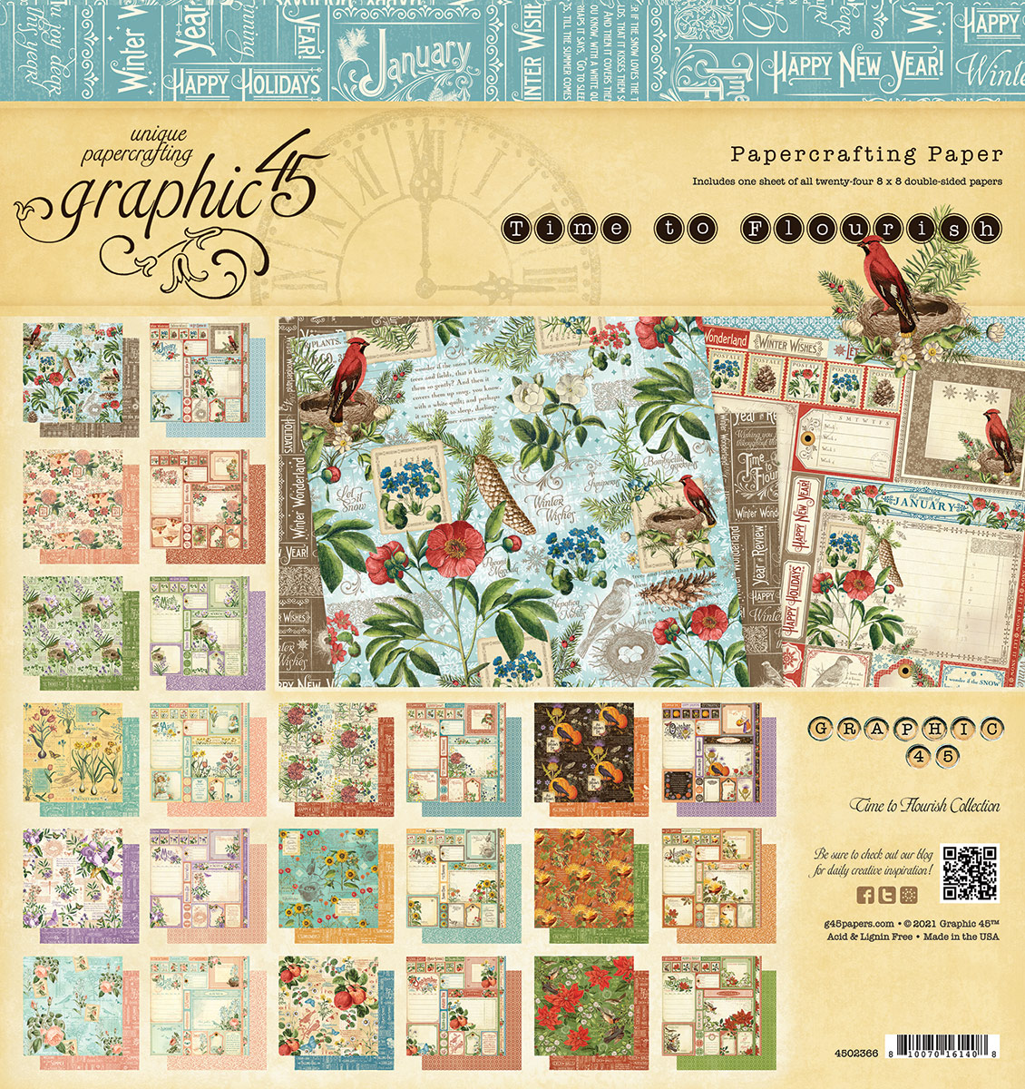 Graphic 45, calendar collection, 8 inch