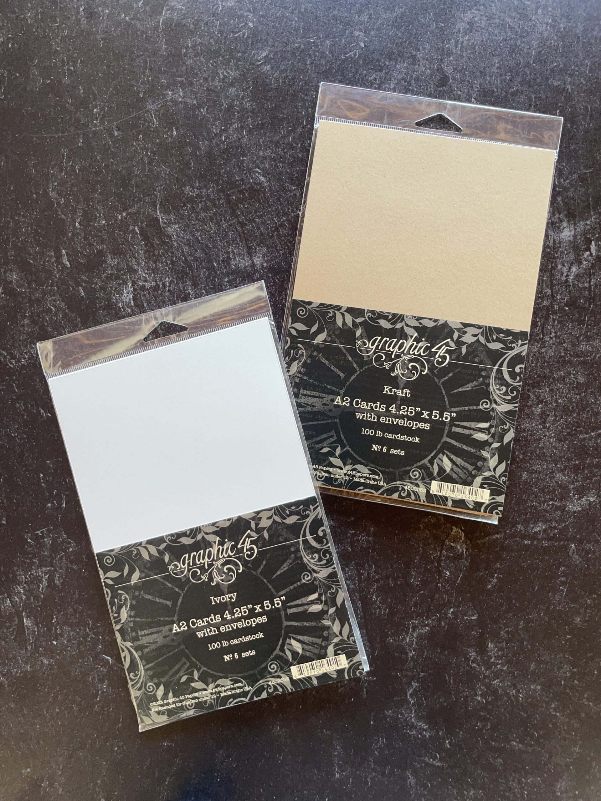 Card & Env 4.25x5.5 12pc Glitter Black