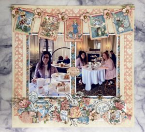 Alice's Tea party, Scrapbook Layout, Kristine Woods