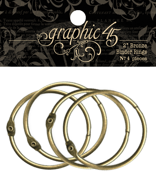 2″ Bronze Binder Rings – Graphic 45 Papers