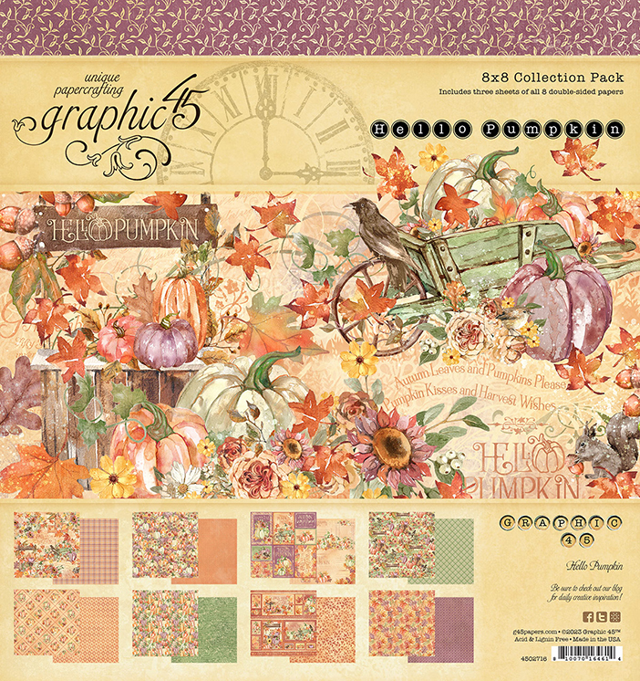 Graphic 45 Hello Pumpkin Collection 12 x 12 DS Paper Fall is in the Air
