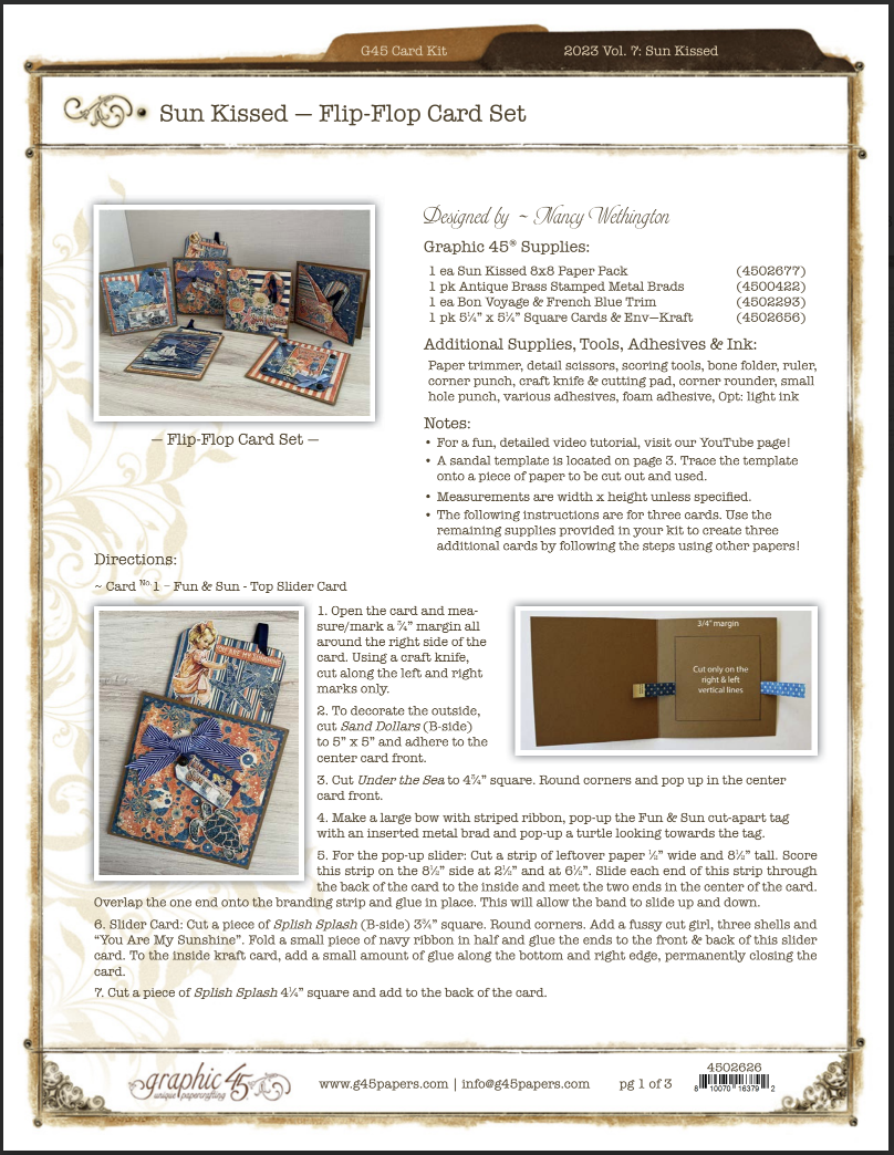 Graphic 45 Sun Kissed DCE DIY Folio Album Monthly Kit 2023 Vol 7 – Kreative  Kreations